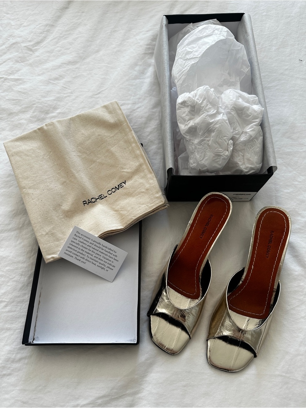 Rachel Comey Eel Metallic Gold Taro Heel NIB